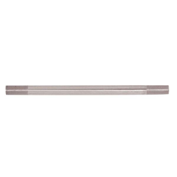 Steel Pipe; 1/8 IP; Nickel Plated Finish; 10" Length; 3/4" x 3/4" Threaded On Both Ends
