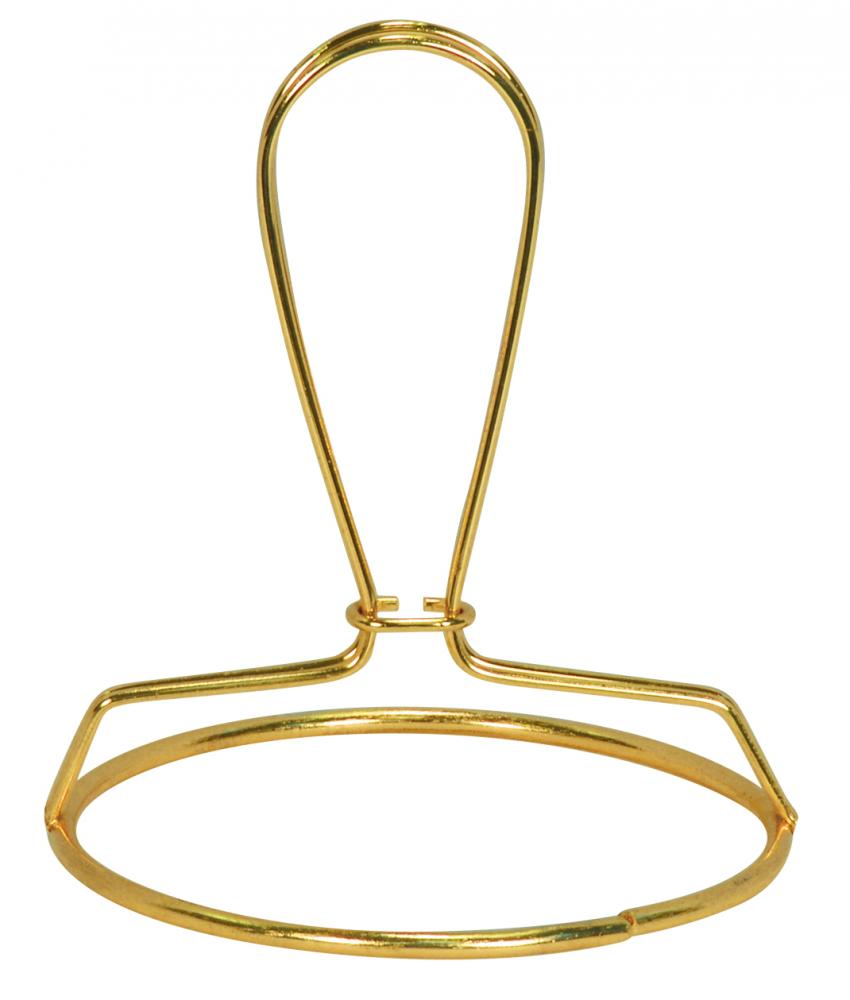 Bulb Clip; 1/4-27; 3" Diameter Ring With Bulb Clip; Brass Plated Finish
