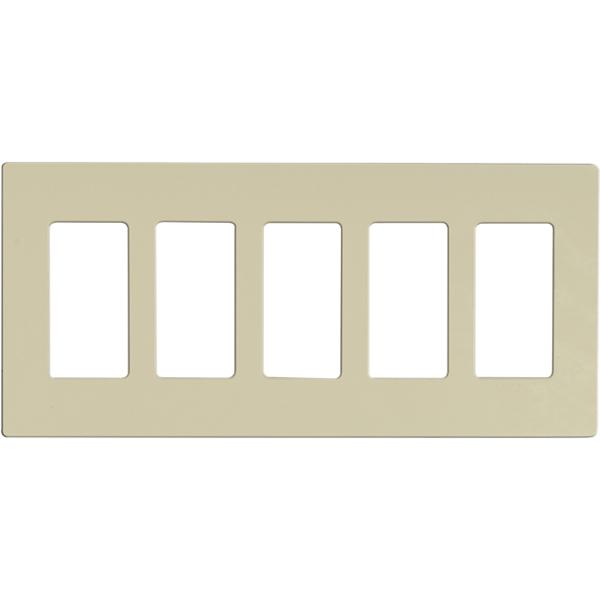Wallplate For Dimmers And Sensors; 5-Gang; Almond Finish; Lutron