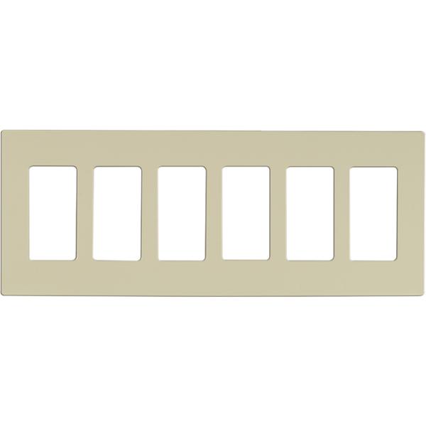 Wallplate For Dimmers And Sensors; 6-Gang; Almond Finish; Lutron
