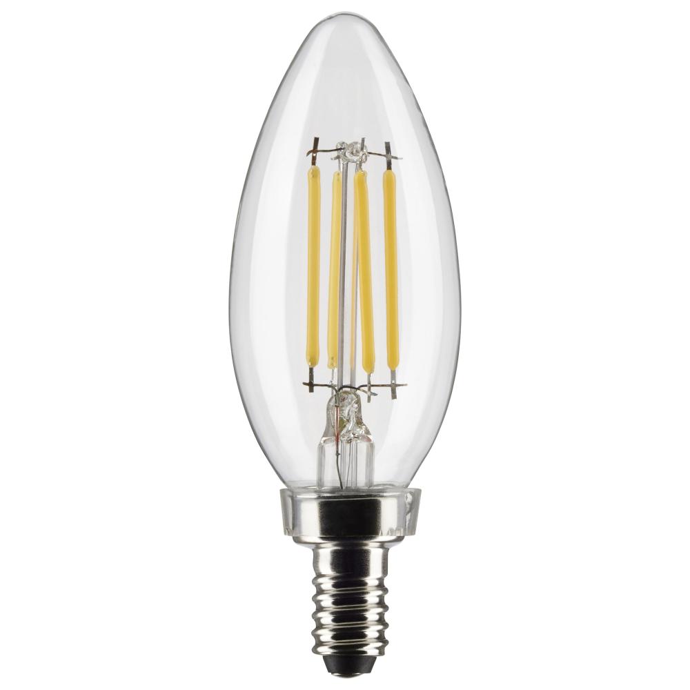 4 Watt B11 LED; Clear; Candelabra base; 90 CRI; 2700K; 120 Volt; 3-Pack