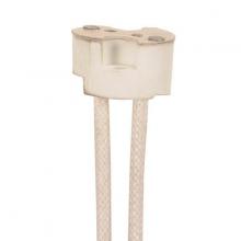Satco Products Inc. 80/2049 - Porcelain Halogen Round Socket; 12" Leads; G4-GX5.3-GY6.35 Base; SF-1 200C Leads; 3/8"
