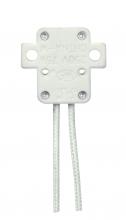 Satco Products Inc. 80/2307 - G5.3 Halogen Socket With 2 Mounting Holes; 9" SF-1 200C Leads; 3/8" Height; 1-1/16"