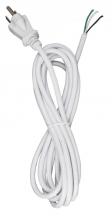 Satco Products Inc. 90/2413 - 10 Foot 18/3 SVT 105C Heavy Duty Cord Set; White Finish; 100 Carton; 3 Prong Molded Plug; Stripped