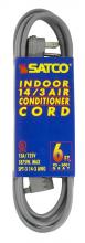 Satco Products Inc. 93/5001 - 6 Foot Gray Heavy Duty Air Conditioner/Appliance Cord; 14/3 Ga. SPT-3 Gray Cord With Sleeve;