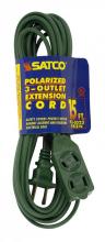 Satco Products Inc. 93/5023 - 15 Foot Extension Cord; Green Finish; 16/2 SPT-2; Indoor Only; 13A-125V-1625W Rating