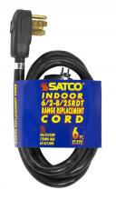 Satco Products Inc. 93/5038 - 6 Foot, 4 Wire Heavy Duty Replacement Range Cord; 6-2 - 8-2 SRDT Black Round; Indoor Use Only;