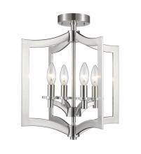 Z-Lite 6008SFC-BN - 4 Light Convertible Pendant/Semi Flush Mount