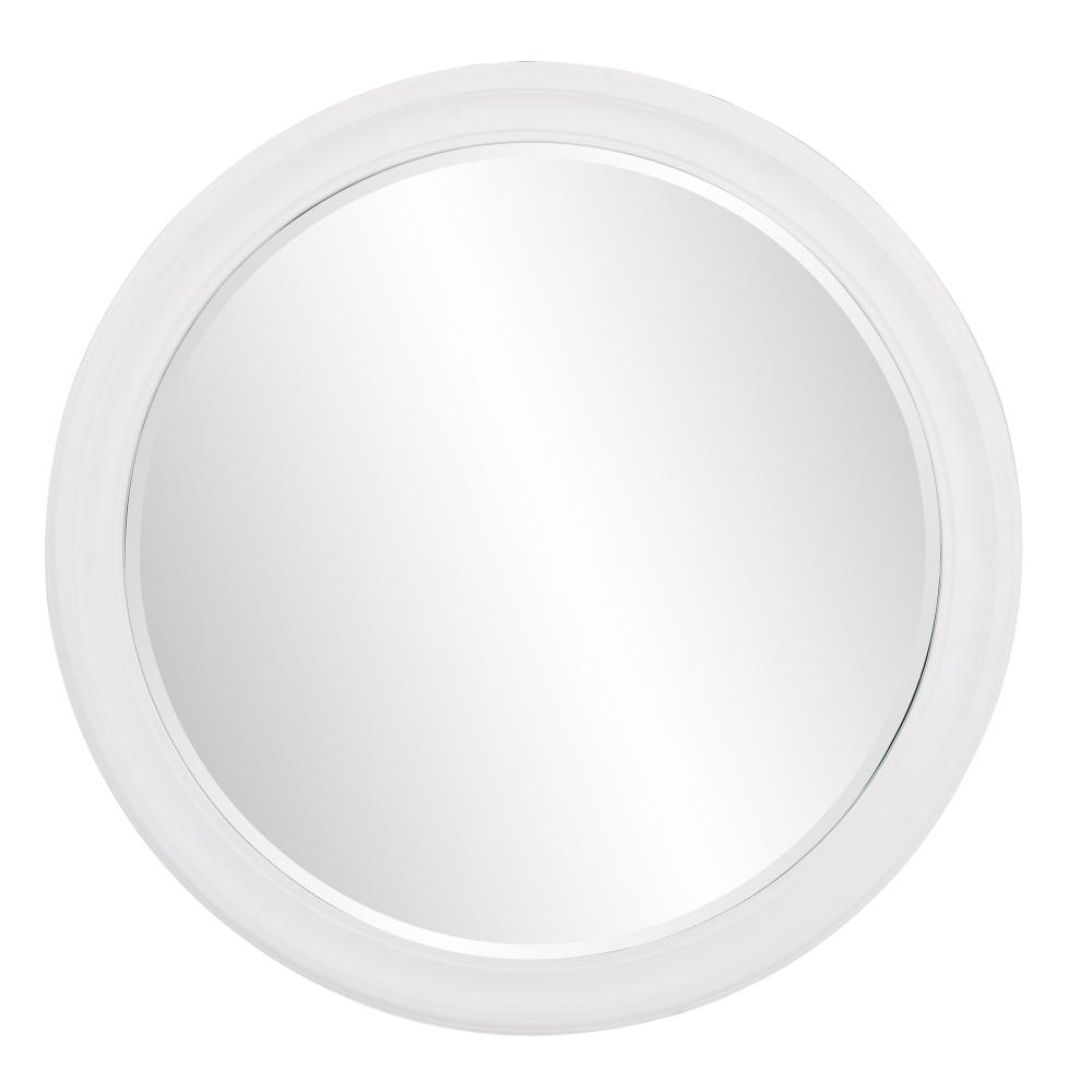 George Matte White Round Mirror