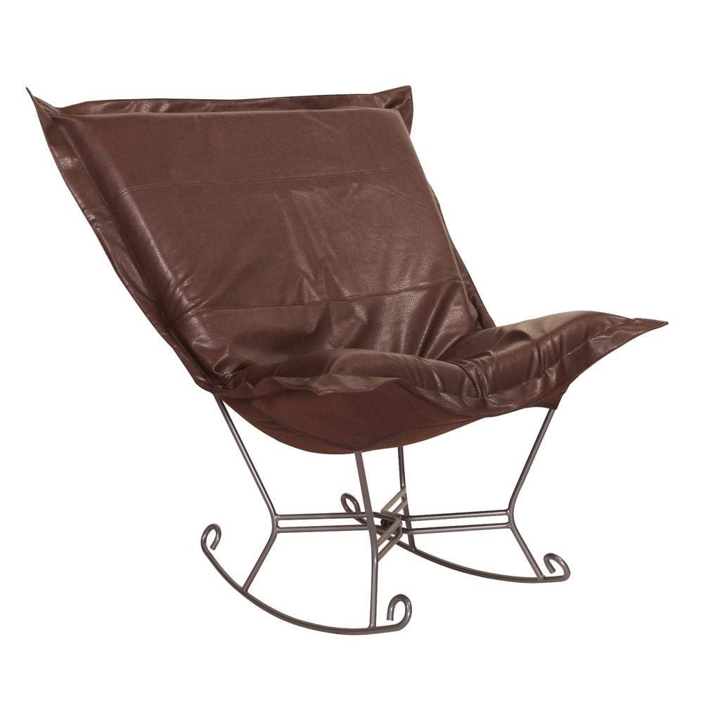 Scroll Puff Rocker Avanti Pecan Titanium Frame