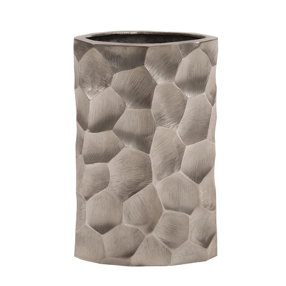 Hammered Aluminum Oval Vase Graphite, Small
