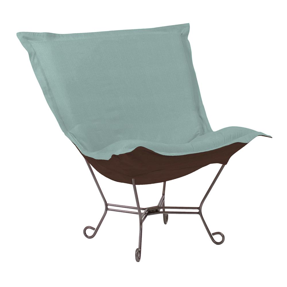 Scroll Puff Chair Sterling Breeze Titanium Frame