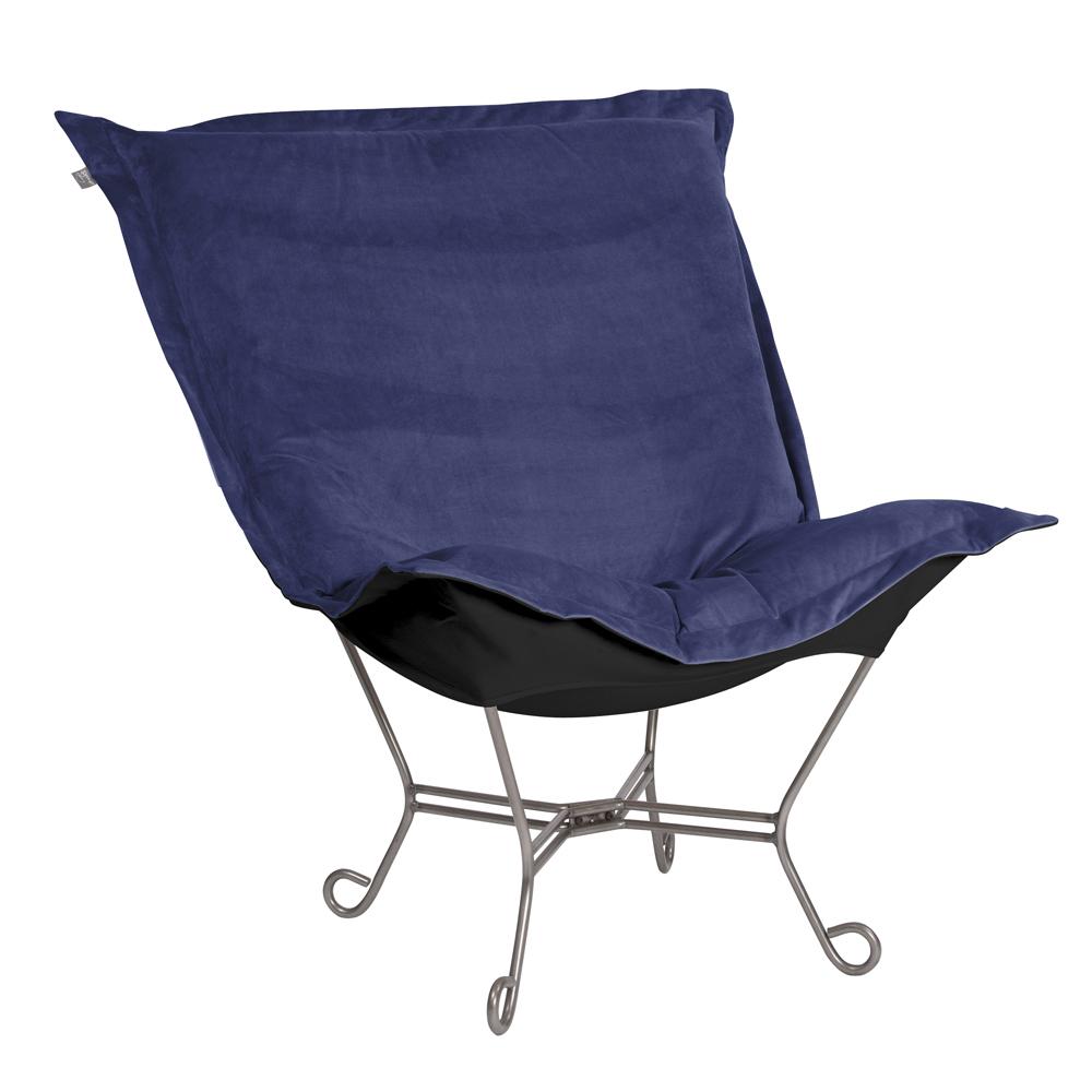 Scroll Puff Chair Bella Royal Titanium Frame