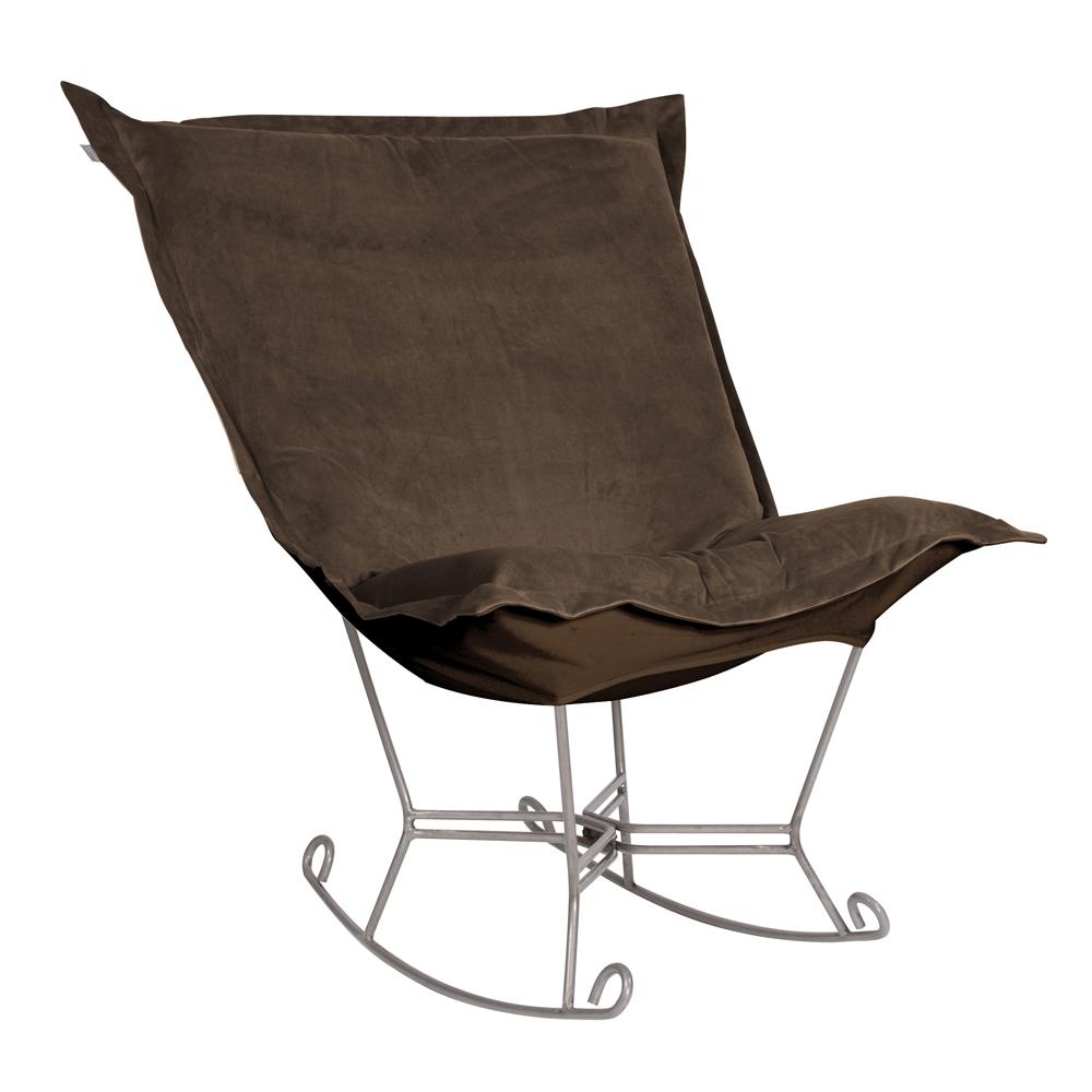 Scroll Puff Rocker Bella Chocolate Titanium Frame