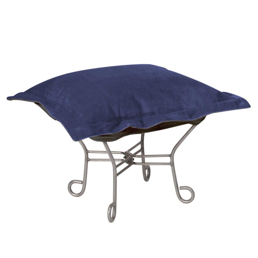 Scroll Puff Ottoman Bella Royal Titanium Frame