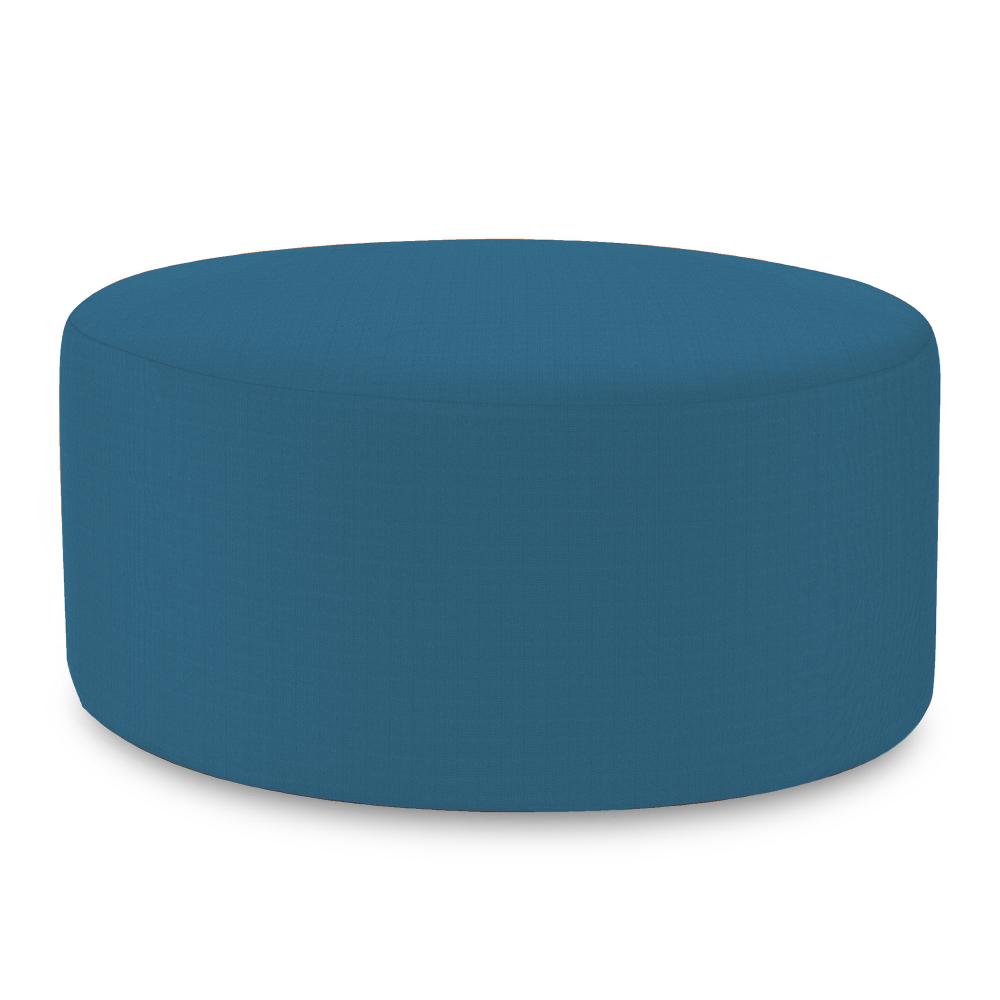 Universal Round Ottoman Cover Seascape Turquoise (Cover Only)