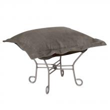 Howard Elliott 510-225 - Scroll Puff Ottoman Bella Pewter Titanium Frame