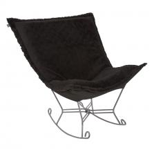 Howard Elliott 600-1090 - Scroll Puff Rocker Angora Ebony