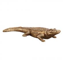 Howard Elliott 52029 - Antiqued Gold Crocodile Sculpture