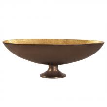 Howard Elliott 35019 - Oblong Bronze Footed Bowl with Gold Luster - Medium