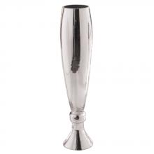 Howard Elliott 93007 - Fluted Hand-Blown Silver Glass Vase Large