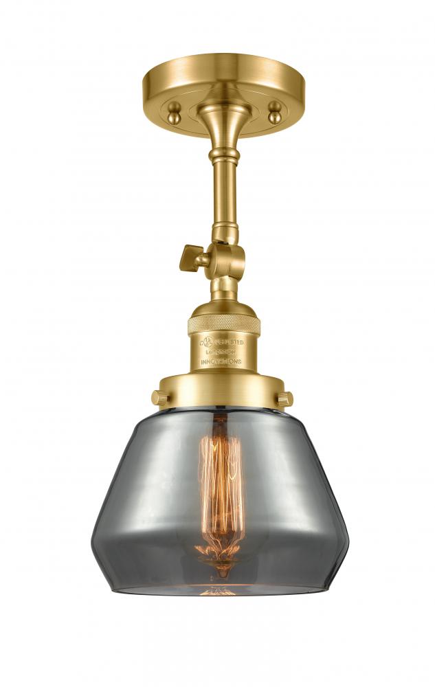 Fulton - 1 Light - 7 inch - Satin Gold - Semi-Flush Mount