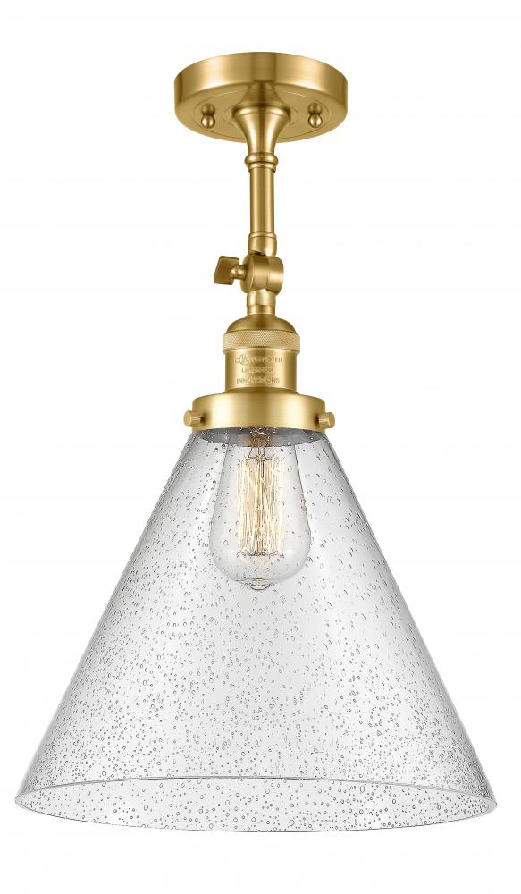 Cone - 1 Light - 12 inch - Satin Gold - Semi-Flush Mount