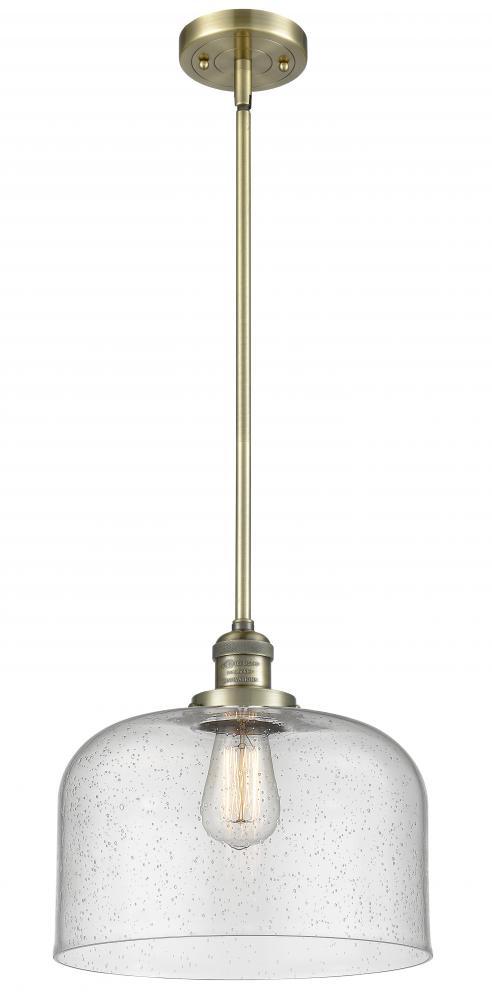 Bell - 1 Light - 12 inch - Antique Brass - Stem Hung - Mini Pendant