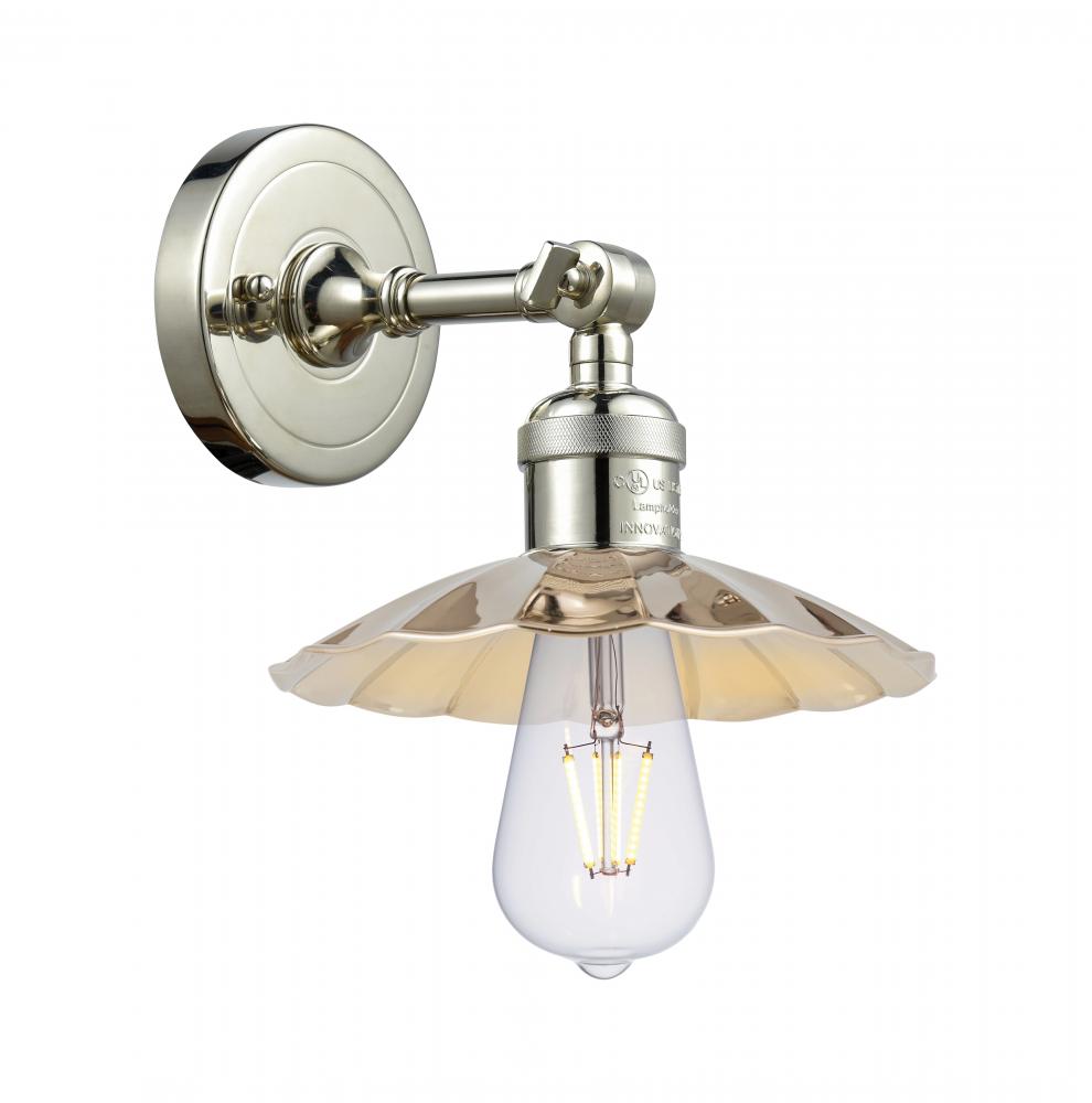 Scallop - 1 Light - 8 inch - Polished Nickel - Sconce