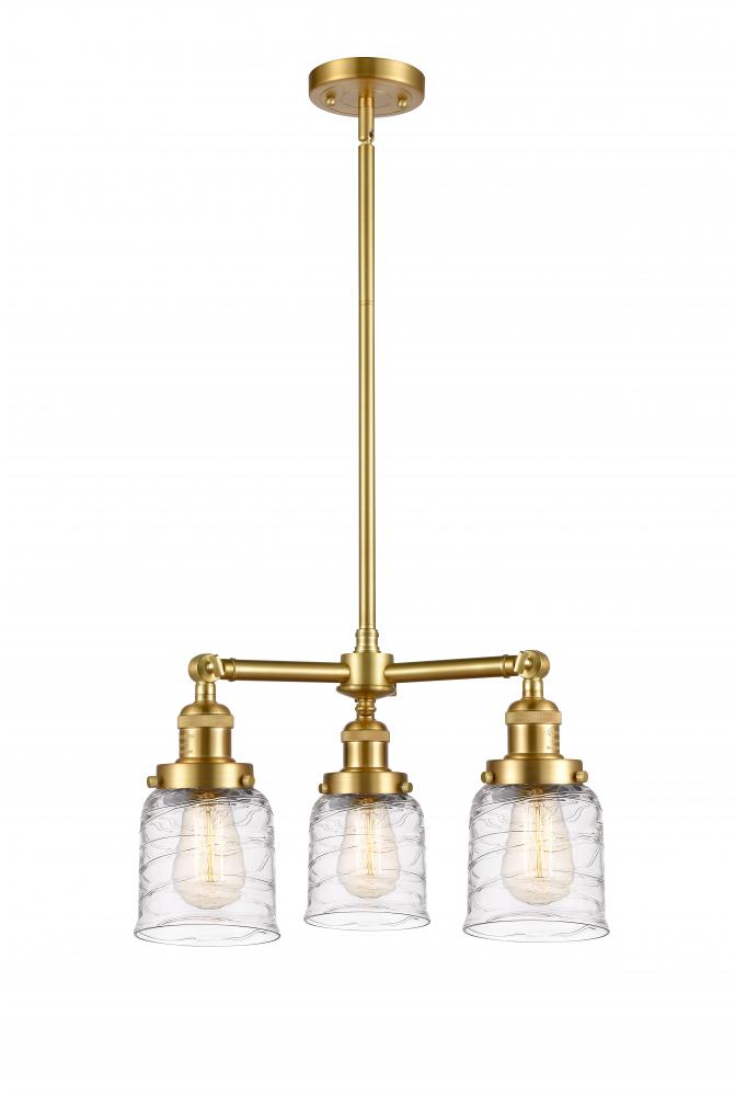 Bell - 3 Light - 19 inch - Satin Gold - Stem Hung - Chandelier