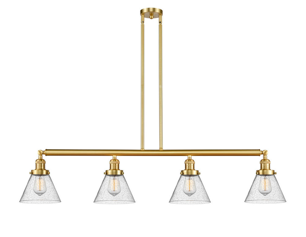 Cone - 4 Light - 52 inch - Satin Gold - Stem Hung - Island Light