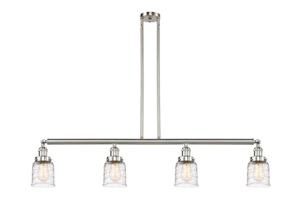 Bell - 4 Light - 50 inch - Brushed Satin Nickel - Stem Hung - Island Light