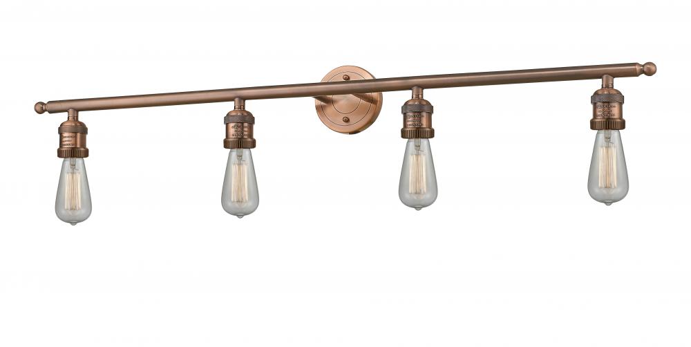 Bare Bulb - 4 Light - 42 inch - Antique Copper - Adjustable