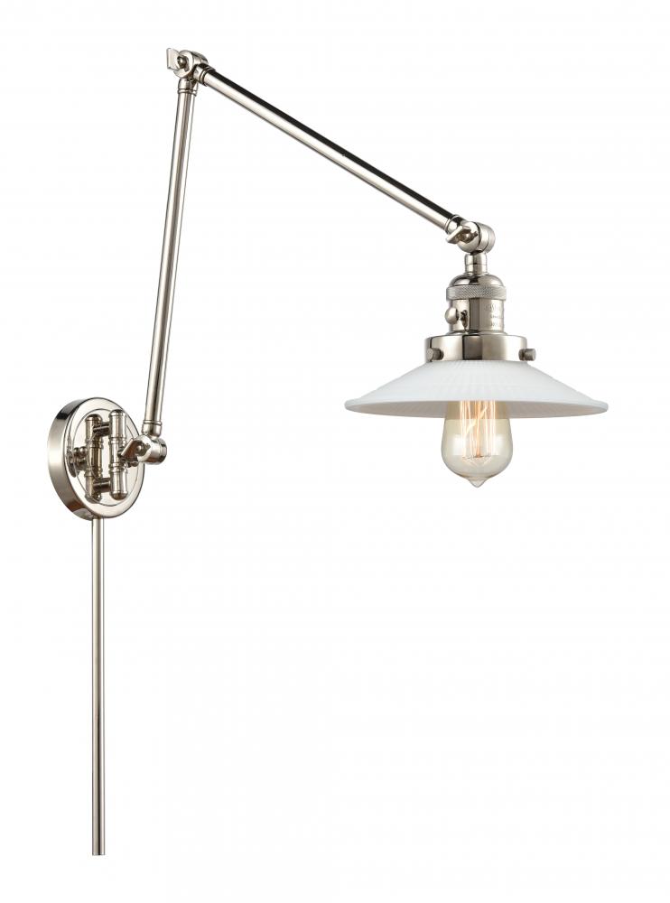 Halophane - 1 Light - 9 inch - Polished Nickel -Adjustable Swing Arm