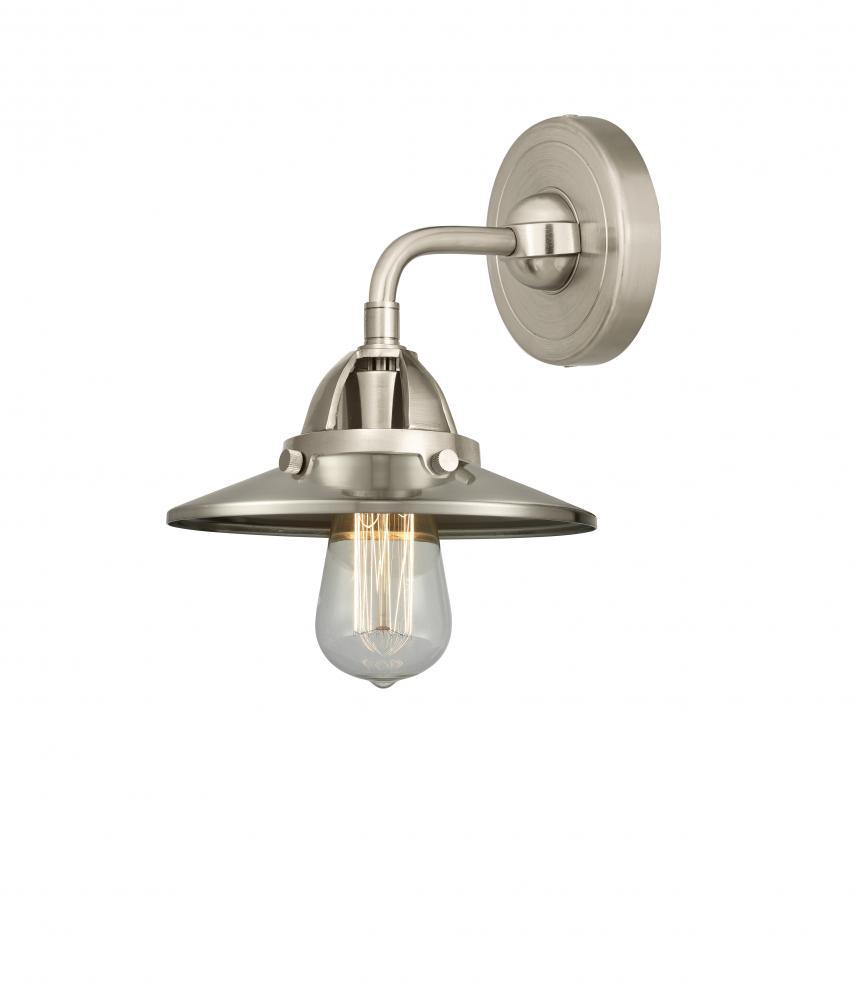 Railroad - 1 Light - 8 inch - Brushed Satin Nickel - Sconce