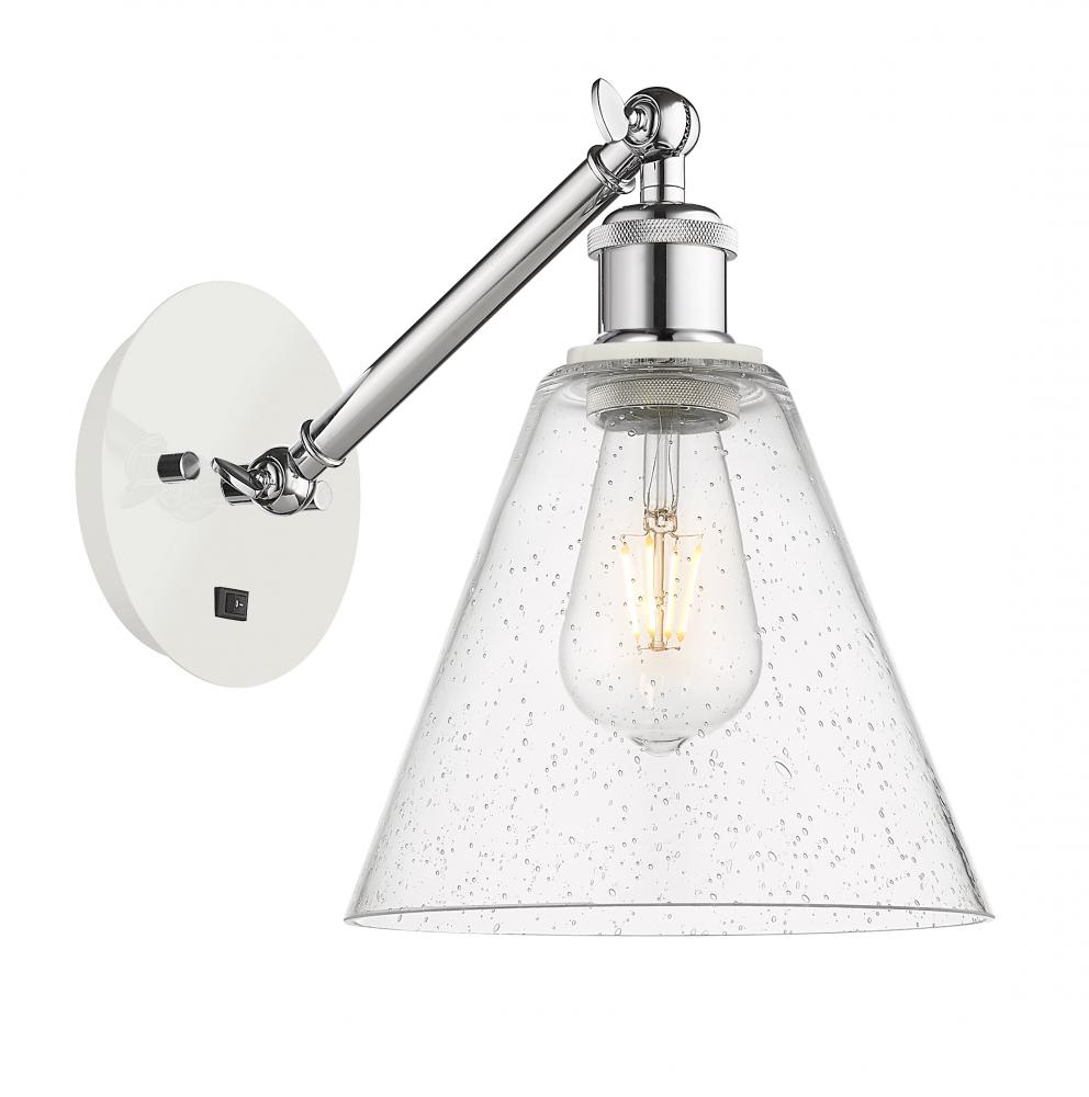 Berkshire - 1 Light - 8 inch - White Polished Chrome - Adjustable Sconce