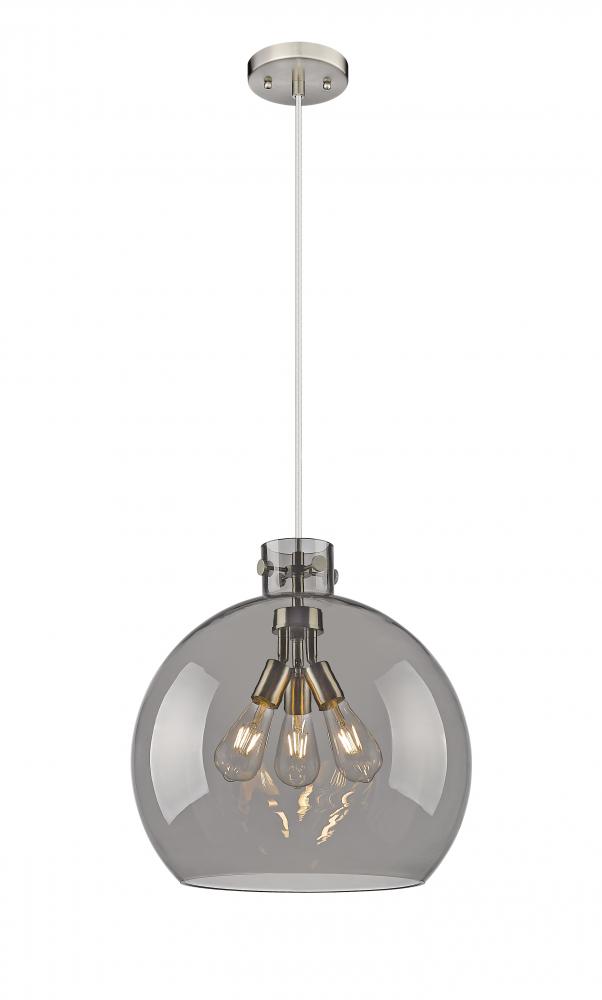 Newton Sphere - 3 Light - 18 inch - Satin Nickel - Cord hung - Pendant