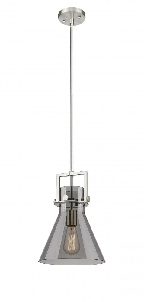 Newton Cone - 1 Light - 10 inch - Brushed Satin Nickel - Stem Hung - Mini Pendant