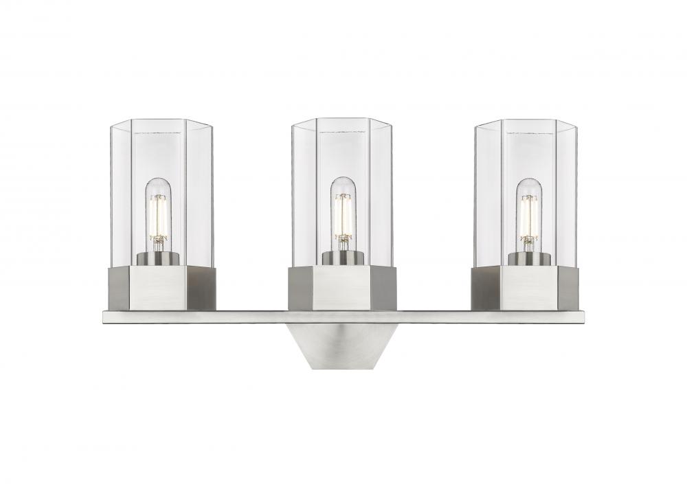 Claverack - 3 Light - 22 inch - Satin Nickel - Bath Vanity Light