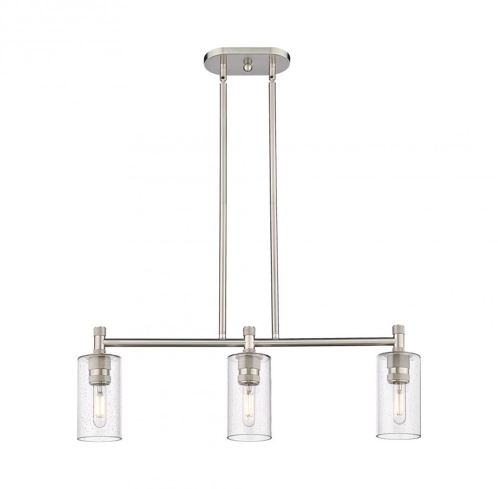 Crown Point - 3 Light - 31 inch - Satin Nickel - Island Light