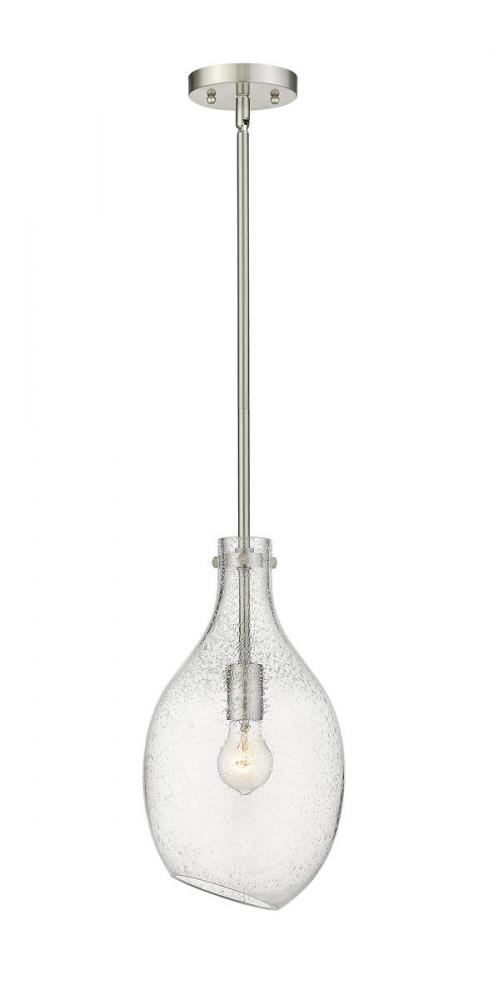 Norwalk - 1 Light - 9 inch - Brushed Satin Nickel - Stem hung - Mini Pendant