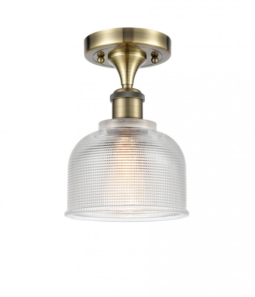 Dayton - 1 Light - 6 inch - Antique Brass - Semi-Flush Mount