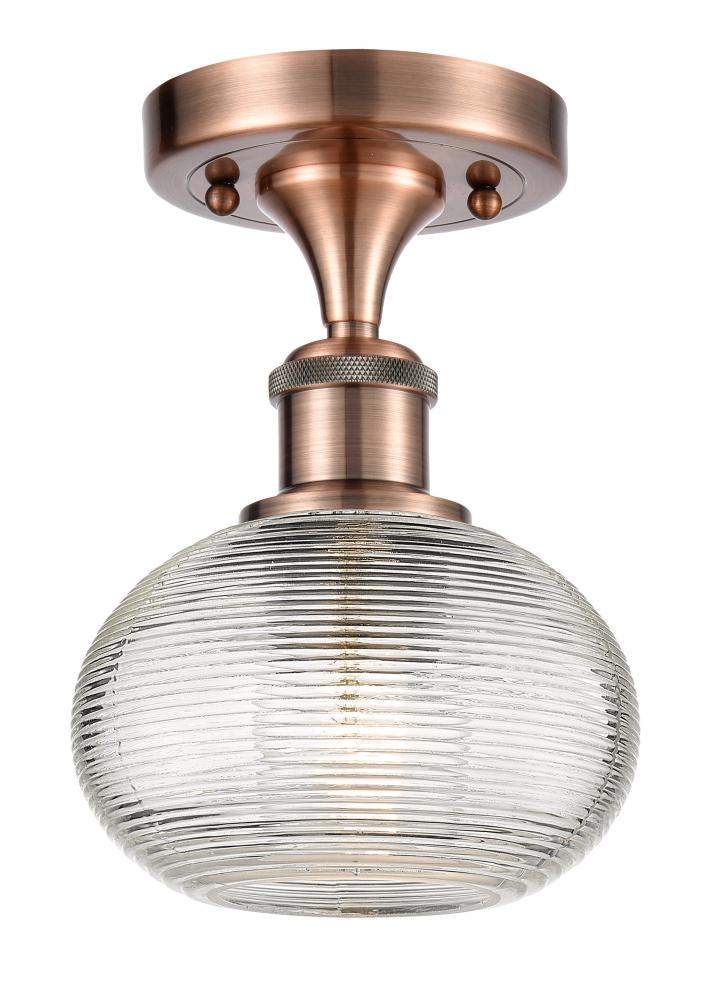 Ithaca - 1 Light - 6 inch - Antique Copper - Semi-Flush Mount