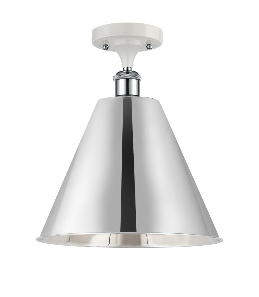 Berkshire - 1 Light - 12 inch - White Polished Chrome - Semi-Flush Mount