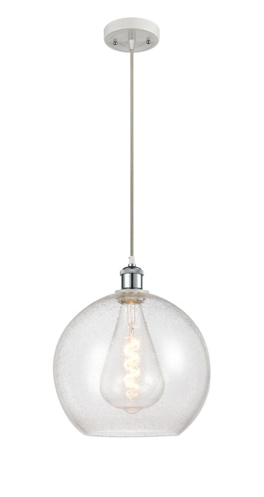 Athens - 1 Light - 12 inch - White Polished Chrome - Cord hung - Mini Pendant