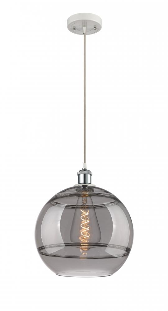 Rochester - 1 Light - 12 inch - White Polished Chrome - Cord hung - Mini Pendant