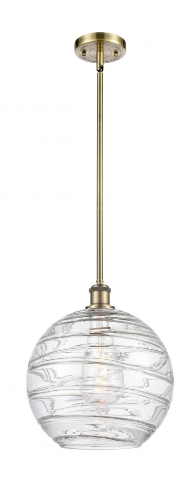 Athens Deco Swirl - 1 Light - 12 inch - Antique Brass - Mini Pendant