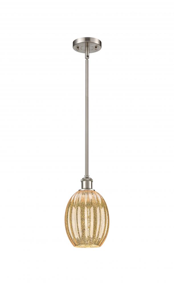 Preston Bulb - 1 Light - 6 inch - Brushed Satin Nickel - Stem hung - Mini Pendant