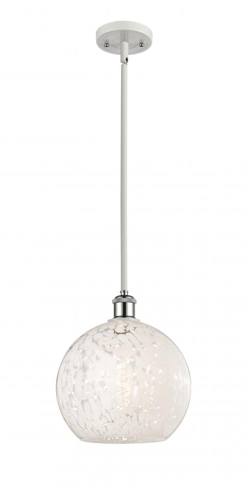 White Mouchette - 1 Light - 10 inch - White Polished Chrome - Mini Pendant