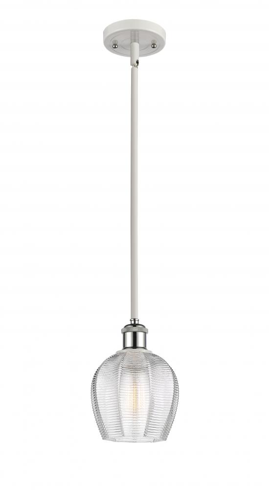 Norfolk - 1 Light - 6 inch - White Polished Chrome - Mini Pendant